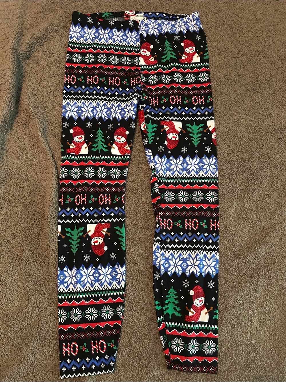 eye candy Black Christmas Holiday Snowman Print Leggings